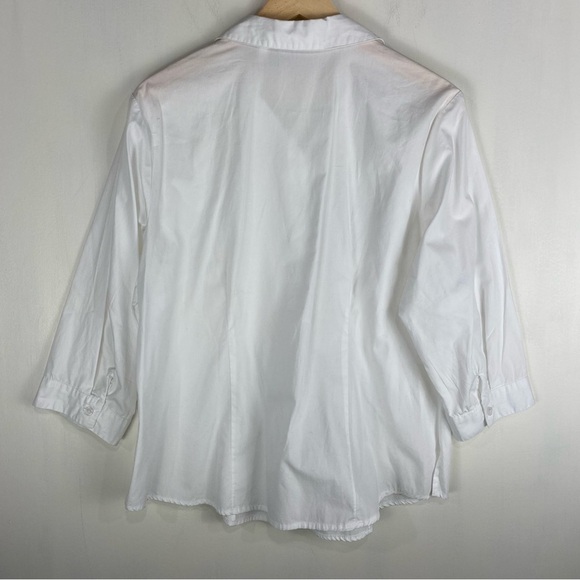 Chico's 100% Cotton Paisley Embroidered Button Up Down Shirt Top Blouse 2 Large - Picture 5 of 5